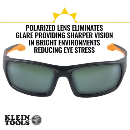 Klein Tools 60539 Safety Glasses, Professional PPE Protective Eyewear, Full Frame, Scratch Resistant and Anti-Fog, Polarized Lens - style: Polarized Lens