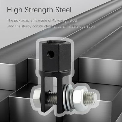 1/2" Scissor Jack Adapter,Scissor Jack Drill Adapter Fit 1/2" Impact Drill and 13/16" Lug Wrench to Lift Car Scissor Jack Height,Professional Car Accessories Scissor Lift Jacks Part