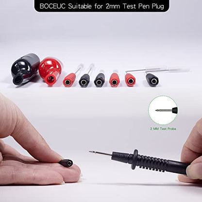 Back Probe Needles Non-Destructive Multimeter Test Probes, 3A Alligator Clips with Slip on Insulators, 5A 600V Instrument Test Pen Clamp Copper Lead Plug Measuring Tools
