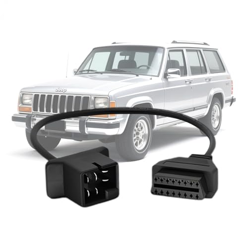 OBD1 to OBD2 Cable fit for Je-ep 6 Pin to 16 Pin OBD Diagnostic Adapter | Compatible for Jeep/Dodge/Chrysler Vehicles 6pin to Obd2 Diagnostic Cable Connector,Work with Obd ii Scanner Tool/Code Reader - style: Fit for jeep-6pin