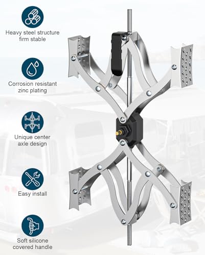 X Chocks XL [Extended Allow Drill Adjust], A Pair 4'' to 17'' Wheel Stabilizer for Travel Trailers, RV Tire Stabilizers Locked Chocks for Campers Travel Trailers Trucks, Wheel Scissor with Wrench - color: Gray