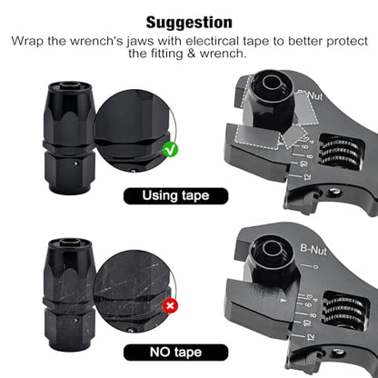 EVIL ENERGY AN Fitting Hose Wrench Adjustable 3AN-12AN Aluminum Black - color: Black, size: Adjustable 3AN-12AN