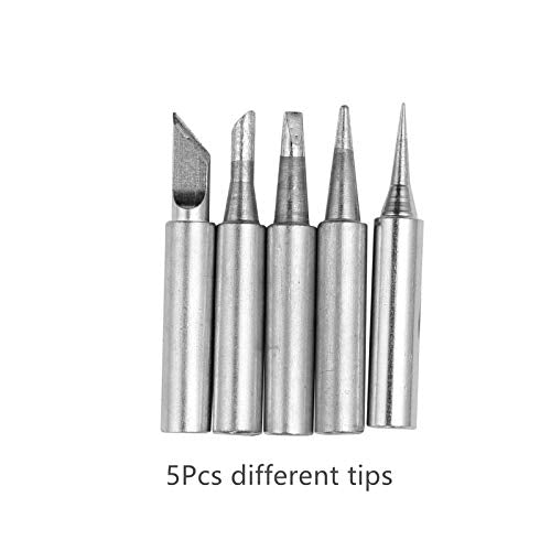 Electronics Soldering Iron Kit，60W 110V Adjustable Temperature Welding Tool Set, 5pcs Different Soldering Tips, Stand