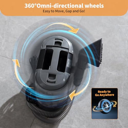 Miniboo Carpet Cleaner, Compact & Powerful Upholstery Cleaner Machine,Portable Spot with 360°Wheels, 1.3-inch Deep Stain Small Rug Cleaner for Car, Stairs, Couches. Black
