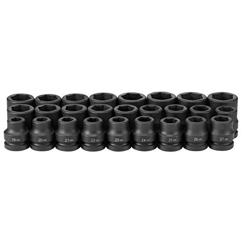 Grey Pneumatic GRE9026M Impact Socket Set (26 Piece 1" Drive Standard Length Metric)