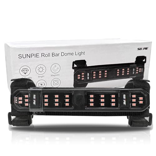SUNPIE Pink Dome Lights Universal Interior Lights for Roll Bar w/Magnet Compatible with Polaris Can am Honda Pioneer/Talon Kawasaki Mule/Terxy Arctic Cat Jeep Wrangle All Model, w/28 LED - color: 1 PC of Pink