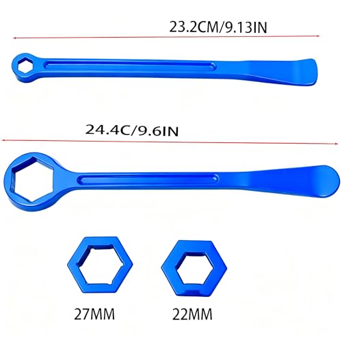 Motorcycle Tire Spoons,10/13/22/27/32(0.39''/0.51''/0.87''/1.06''/1.26'') Tire Iron Lever Tool Spoon Wrench Set Motorcycle Tire Change Kit Compatible with Pit/Dirt/MX Motorcycles XC SX(Blue) - color: Blue