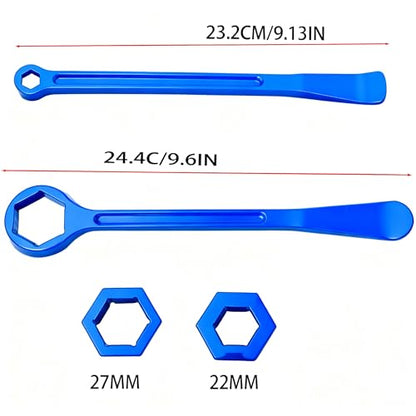 Motorcycle Tire Spoons,10/13/22/27/32(0.39''/0.51''/0.87''/1.06''/1.26'') Tire Iron Lever Tool Spoon Wrench Set Motorcycle Tire Change Kit Compatible with Pit/Dirt/MX Motorcycles XC SX(Blue) - color: Blue
