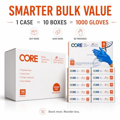 CoreGloves Gloves Disposable Latex Free Powder Free, Nitrile Gloves, Work, Food grade, Cleaning, Mechanic, Tattoo, Lab, auto - size: Small, style: Heavy Duty 6 Mil • 1000 Gloves