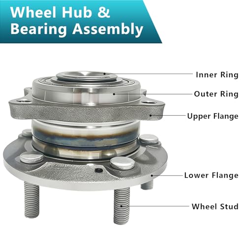 513266 Front Rear Wheel Bearing Hub Assembly for Hyundai Santa Fe Sport XL, Veracruz, Kia Sorento Rondo 2007-2020, 51750-2B000, 51750-3J000 (2PCS) - size: 513266