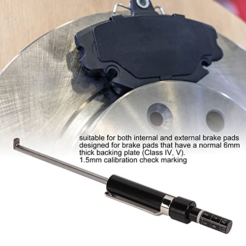 Brake Pad Measure Tool, Ecore Measure Tool with Scale, Car Brake Pad Detection Pen Scale Tire Tread Depth Gauge Measuring Tool Black Silver Universal for Internal External