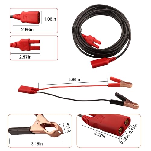 PPTK0027 20FT Extension Cable,PPTK0025 Ect Battery Clipset for Power Probe | Fit for Power Probe 3Ez/3/3S Power Circuit Probe Kit,Extension Cord Crocodile Clip Set（PPTK0027 PPTK0025)