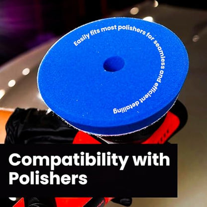Maxshine 5” Universal High Pro Cutting Foam Pad – Compatible with DA & Rotary Polishers – Professional Detailing Pad for Swirl & Oxidation Removal – Washable & Reusable – Hook & Loop Backing - size: 5", style: Cutting