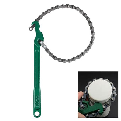 Chain Wrench Strap wrench,12 Inch Heavy Duty Oil Filter Chain Wrench | For Heat-Treated Carbon Steel with Hanging Hook - Diesel/Plumbing Use Oil Filter Tool Pipe Fittings Tools