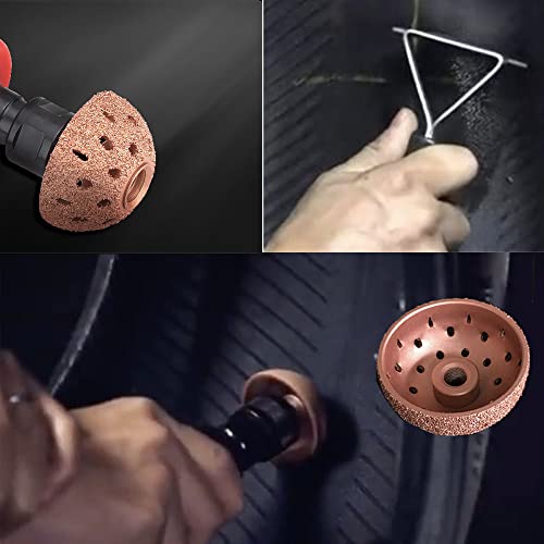 Tire Wheel Repair Patch Tools Kit Tire Buffer Wheels 55mm Tungsten Steel Buffing Wheel with Tire Patch Roller Scraping Cutter for Car Tire Grinding Polishing Accessories Kit - size: 55mm