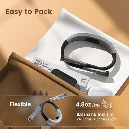 Glocusent Book Light, 3-Color & 6-Brightness Reading Light, Bendable Neck Light, 80-hr Lasting Rechargeable Book Light, Perfect Reading Lights for Books in Bed, Knitting, Repairing, Book Lovers Gifts | Neck light for bed, camping, knitting; 6 brightness,
