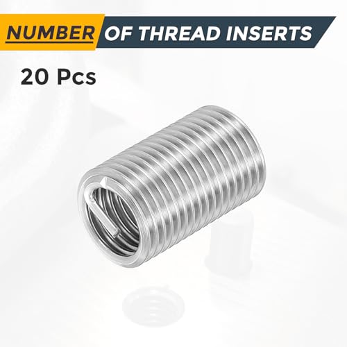 HARFINGTON 20pcs Wire Thread Repair Inserts M14 x 2 x 3D (42mm) Metric 304H Stainless Steel Helical Coiled Wire Screw Threaded Sleeve Sheath for Automotive Repairs - size: M14 x 2 x 3D