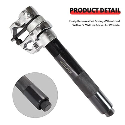 BILITOOLS 2-Piece Coil Spring Compressor Tool and 17-Piece Pass Through Socket Set