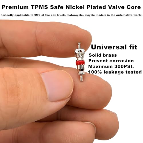 102Pcs Valve Core Removal Tool Set,Premium TPMS Safe, 100Pcs Nickel Plated Schrader Tire Valve Cores for Cars, SUVs, Bike and Bicycle, Trucks, Motorcycles HVAC Applications Tire Repair Tools