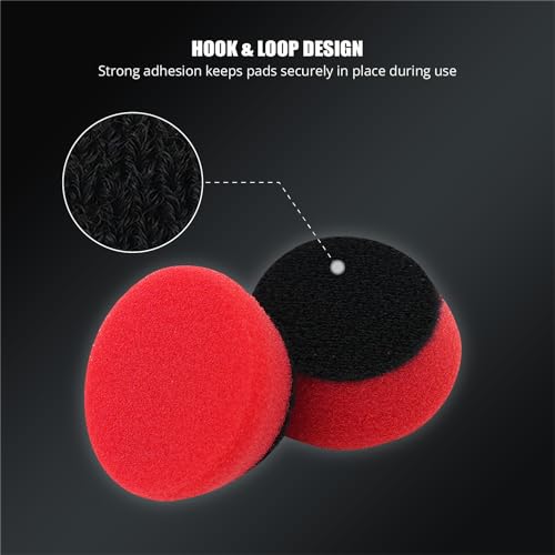 SPTA Red T10 Mini Ultra-Fine Finishing Foam Polishing Pads, 5Pcs 1.3inch/32mm Sponge Polishing Buffing Pads, Car Foam Detail Polishing Pad Kit for Car Detail Polishing, Small Area Polishing -FPTSS1R - color: 5Pcs Red T10 Ultra-Fine Finishing Pad, size: 1.