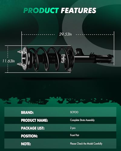 SCITOO - Front Complete Strut & Coil Spring Assembly Fits 2013 2014 2015 2016 2017 for Ford Explorer with 172730 172729 - Set of 2