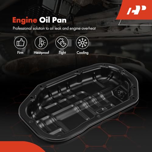 A-Premium Lower Engine Oil Pan with Drain Plug Compatible with Nissan 350Z 370Z INFINITI EX35 EX37 FX35 FX37 G35 G37 M35 M37 Q40 Q50 Q60 Q70 Q70L QX50 QX70 3.5L 3.7L