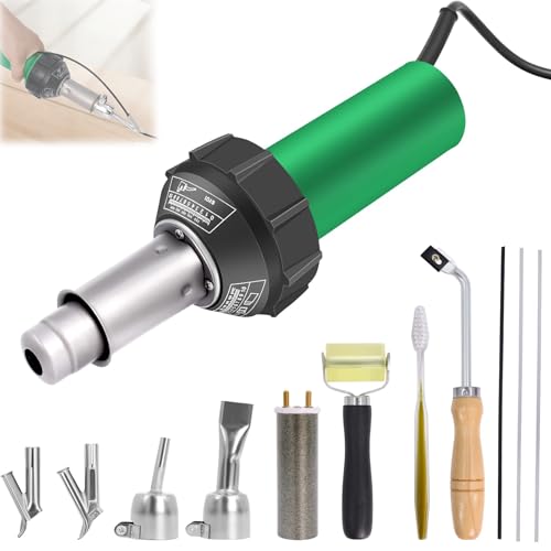 1600W Plastic Welder Kit 100V, Hot Air Welding Gun with Nozzles | Adjustable Temperature Plastic Welding Tool for PVC, TPO, Vinyl Flooring, Roofing and Bumper Repair Applications