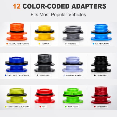 18-Piece No Spill Engine Oil Funnel Kit, Universal 1.59QT Funnel Set with 12 Adapters & Magnetic Trays, Leak-Proof for Ford Toyota Honda BMW GM Cars Trucks SUVs