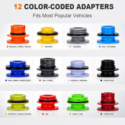 18-Piece No Spill Engine Oil Funnel Kit, Universal 1.59QT Funnel Set with 12 Adapters & Magnetic Trays, Leak-Proof for Ford Toyota Honda BMW GM Cars Trucks SUVs