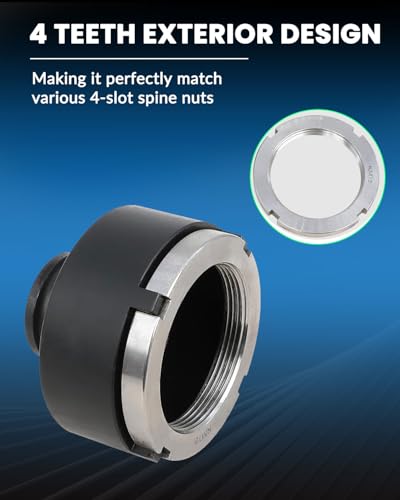 13pc Spindle Nuts Socket Kit Ball Joints Axle Locknut Remove Install Locking Hub Socket for KM Groove Nuts, 4 Teeth Exterior with 1/2'' 21.5mm 25mm 30mm 32.5mm 36mm 43mm 48.5mm 57mm 62.5mm 69mm 76mm