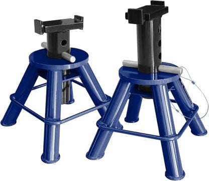 TCE 10 Ton (20,000 lb) Capacity Heavy Duty Steel Jack Stands, Low Profile, 2 Pack, T70070, Blue - style: 10 ton heavy duty