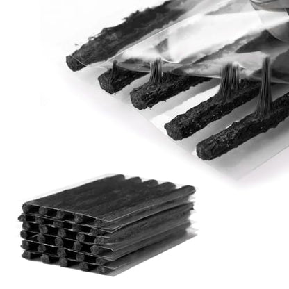 30 PCS Tire Repair Strings, 4" Heavy Duty Rubber Flat Tire Repair Sealing Strip Kit, Professional Tubeless Off-Road Tire Patch Plugs for Cars Bikes ATVs UTVs Wheelbarrows (Black) - color: Black