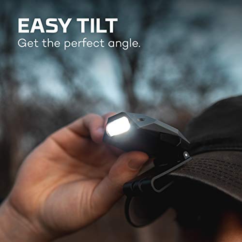 NEBO Einstein Rechargeable Cap Light | 50 Lumens, 3 Light Modes, 90 Degree Adjustable Tilt, Compact & Portable, Hands-Free Wave Activated LED Light, Includes Micro-USB Charging Cable. - style: 50 Lumen