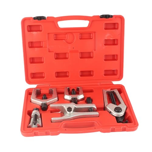 Ball Joint Tie Rod Separator Puller Set, 5 Piece Forged Carbon Steel Front End Suspension Service Kit with C - Shape and L - Shape Pullers for Automotive Repair