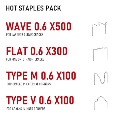 RX WELD 2-in-1 Plastic Welder, 1000PCS Hot Stapler Repair Kit | Soldering Iron, Repair for Automotive Car Bumper DIY, Patent Number D1052628 - color: Red