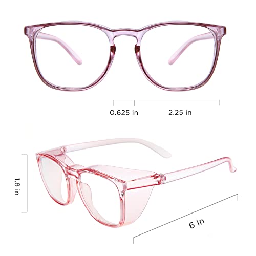 JOO'RTI Anti-Fog Safety Goggles Anti-Blue Light Saftey Glasses Anti-Dust Protective Eyewear for Women and Men - color: 2packs(lilac & Pink)