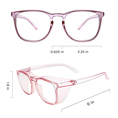 JOO'RTI Anti-Fog Safety Goggles Anti-Blue Light Saftey Glasses Anti-Dust Protective Eyewear for Women and Men - color: 2packs(lilac & Pink)