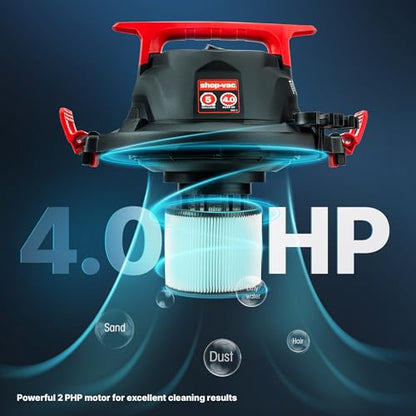 Shop-Vac 5430162 Wet/Dry Vacuum, 5 Gallon | 4 Peak HP, 1-1/4 Inch Diameter x 7 Foot Hose, 6 Foot Cord, Ideal for Jobsite, Garage, Workshop & Home