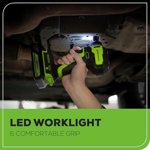 Greenworks 24V Brushless 2 pcs Cordless Power Tool Combo Kit, include 3/8" 150-ft lbs. Impact Wrench, 3 Ton Max Loading Car Jack, Include 2 x 2Ah Batteries and 1 Fast Charger - size: 2PCS Combo Kits(Car Jack+Impact Wrench)