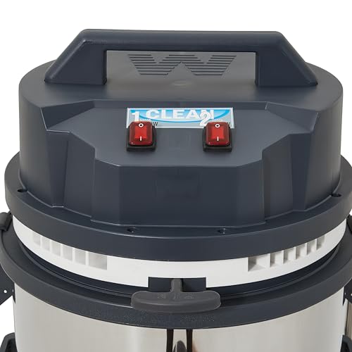 Dapper Supply 21 Gallon Heavy-Duty Industrial Wet/Dry Vacuum, Dual Motor, 3.3 HP, 222 CFM, 27" Squeegee, 120V/20A Plug, 2 Year Warranty - Ideal for Construction Sites, Warehouses & Industrial Cleanup - size: 21 Gal