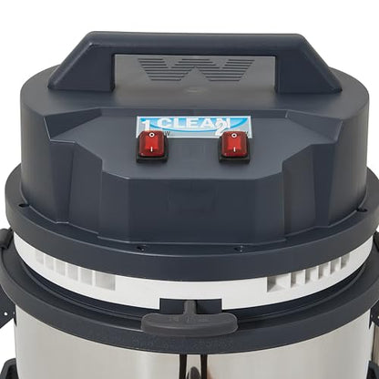 Dapper Supply 21 Gallon Heavy-Duty Industrial Wet/Dry Vacuum, Dual Motor, 3.3 HP, 222 CFM, 27" Squeegee, 120V/20A Plug, 2 Year Warranty - Ideal for Construction Sites, Warehouses & Industrial Cleanup - size: 21 Gal