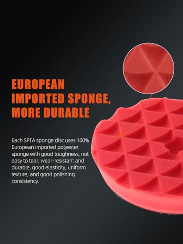 Buffing Polishing Pads, SPTA 3 Inch 80mm Body Repair Polishing Pad Set Made for 3 Inch Backing Plate, 6 Pcs Buffing Pads with Sponge, Wool and Micro-Fiber Pad Set (5 Inch (125mm) Sets) - size: 5 Inch (125mm) Sets