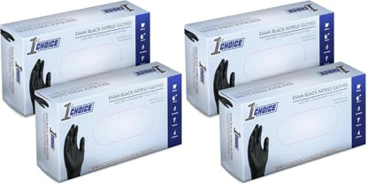 1st Choice Black Nitrile Gloves Disposable Latex Free - Exam Grade Black Gloves for Cooking, Medical, Dental, Cleaning - 4mil - size: Small, style: 2 Boxes of 100