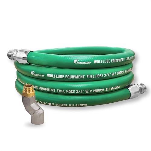 LUEQST 3/4" Fuel Transfer Hose with 360° Z Swivel - Solid Color Heavy Duty Hose for Gasoline, Diesel, Kerosene & E15/E85-260 PSI Working Pressure - Assembled in USA (GREEN, 20 ft) - color: Green, size: 20 ft