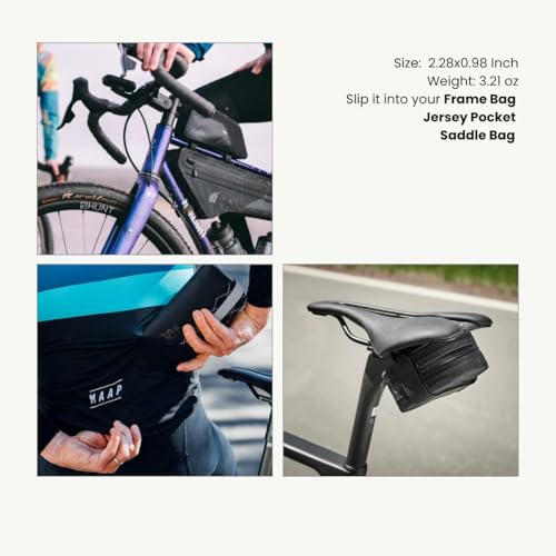 Bike Tubeless Tire Repair Kit, Puncture Repair kit for MTB and Bike | Bike Tire Plug Kit Includes Storage Canister, Plugger Tool and Bacon Strips - color: Black