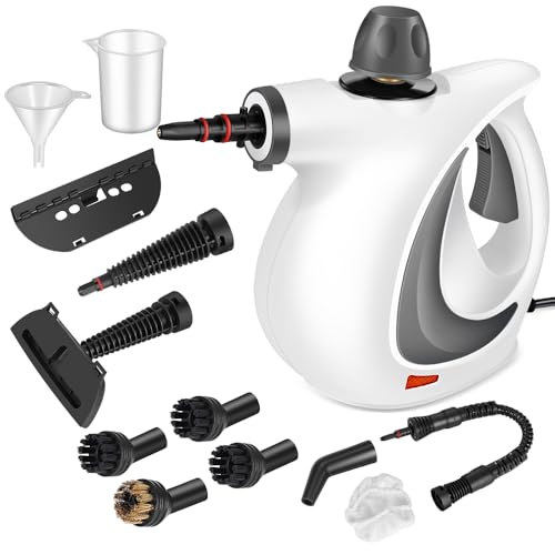 Handheld Pressurized Steam Cleaner with 12 pcs Accessories, Steamer for Cleaning, Steam Cleaner for Home Use, Steamer for Cleaning Car, Furniture, Floor, Upholstery, Grout and Tile, Deep Gray - color: Deep Gray