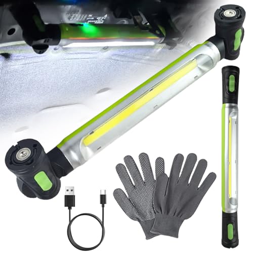 3000 Lumens Rechargeable Work Light,IP54 Waterproof Cordless Battery Powered Mechanic Light for Work,Portable Cordless Underhood Magnetic Work Light with Hooks,Tough & Built for Every Job (Green) - color: Green