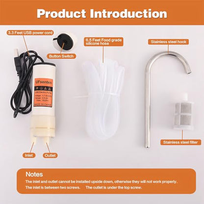 USB Electric Fluid Evacuator Pump, Automotive Oil Extractor Pump for Engine Oil & Fuel Transfer, Portable 12V/USB Liquid Transfer Tool for Car, Motorcycle, ATV, Lawn Mower