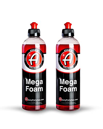 Adam's Polishes Mega Foam (16oz, 2 Pack) - Detailing pH Neutral Car Soap Washing, Concentated For Use In Car Wash Bucket, Foam Gun For Cleaning, Won't Strip Car Wax or Ceramic Coating - size: 16 Fl Oz (Pack of 2)