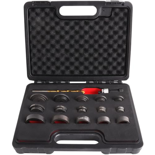 Parking Sensor Hole Cutter Kit Bumper Punch Tool Set Lens 17-32mm | Manual scissor-cut puncher set penetrates 5mm plastic bumpers clean without cracking paint. Fits VW, BMW, Ford PDC sensors.